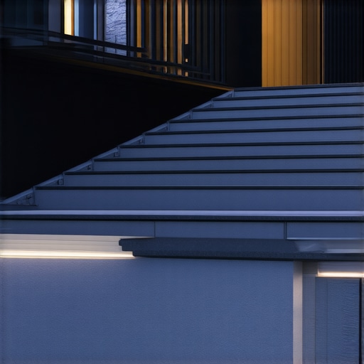 Contemporary outdoor stairs with textured composite steps, lighting, and modern railing