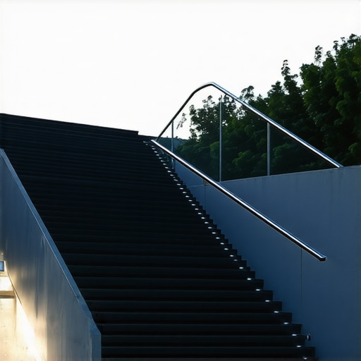 Stylish composite outdoor stairs with integrated lighting and sleek railings.