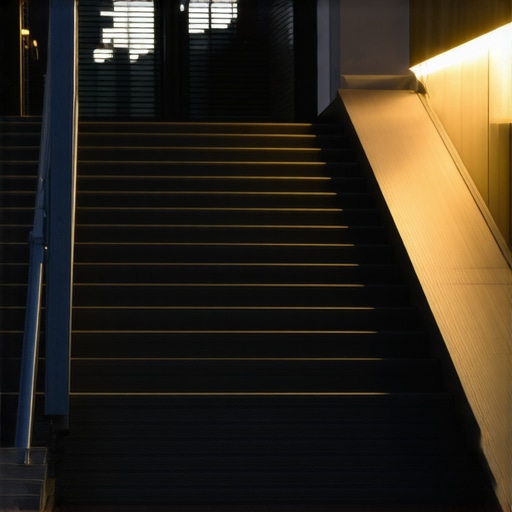 Modern outdoor stairs with composite decking and integrated lighting