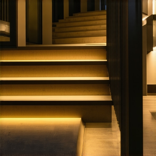 Stylish outdoor stairs with composite material and lighting