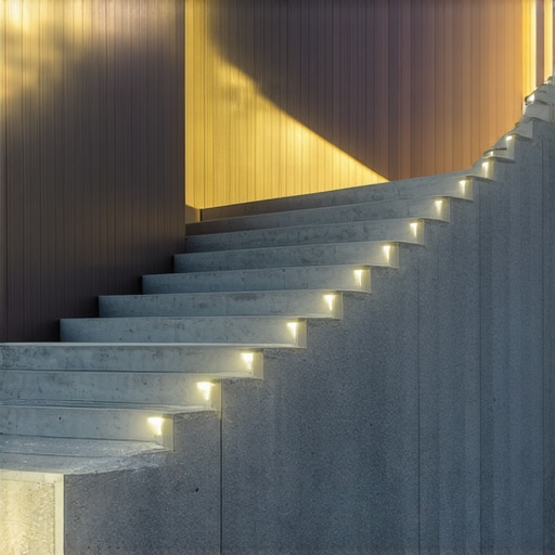 Stylish composite outdoor stairs with lighting Elegant outdoor stairs made of composite decking with lighting and modern design