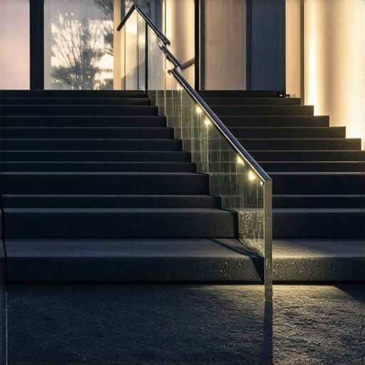 Composite outdoor stairs with lighting and textured finish