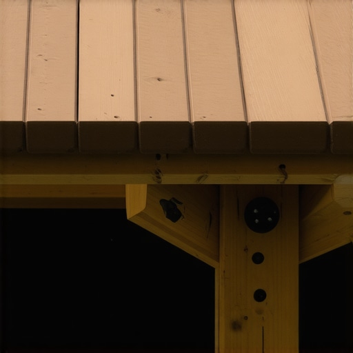 Close-up of a durable outdoor deck with composite boards and sturdy support beams.