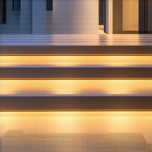 Stylish outdoor stairs with composite decking and lighting, perfect for seamless outdoor living