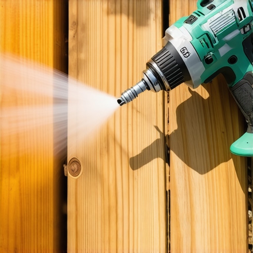Cordless impact driver and pressure washer in outdoor deck maintenance