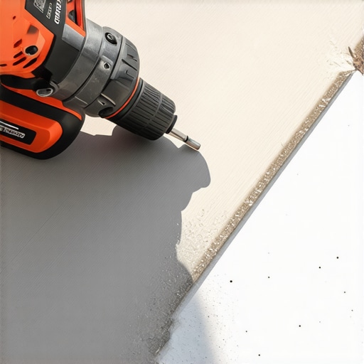 Impact driver and sealant being used on composite decking for maintenance