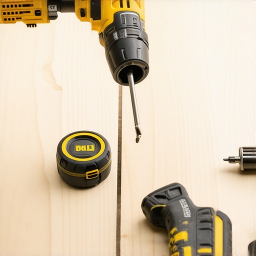 A homeowner's toolkit for deck maintenance, showcasing drills, measuring devices, and repair tools.