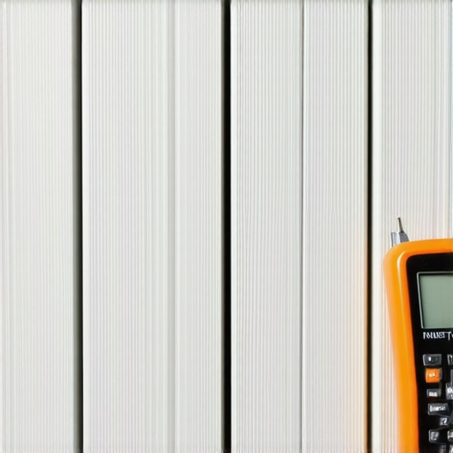 Hand holding a digital moisture meter against composite deck boards.