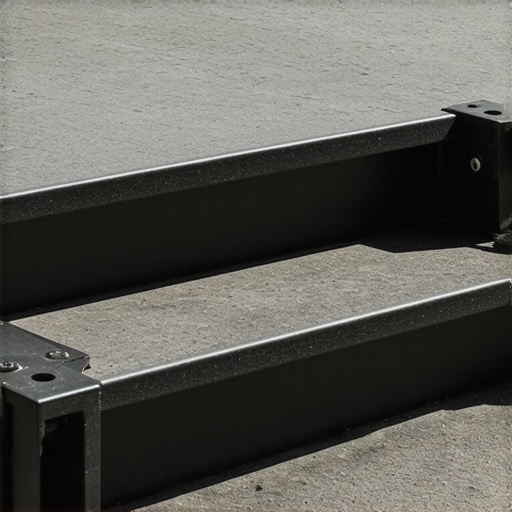 A detailed view of outdoor stairs showing the support and materials used