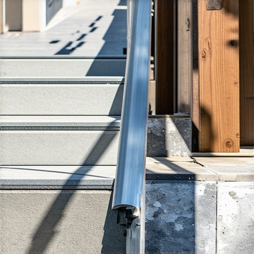Close-up of outdoor stair with 7-inch riser and composite decking, showing safety and craftsmanship