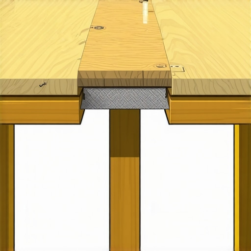 Diagram illustrating the placement of double joists at a multi-level deck transition for stability.
