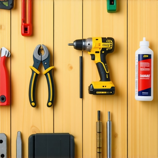 Organized workshop tools for deck repair and maintenance