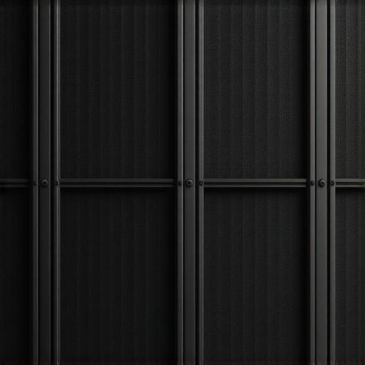 A sturdy composite privacy wall with lattice design and steel reinforcements in a backyard.