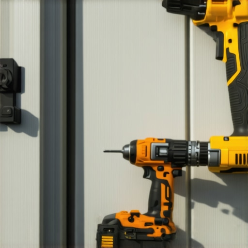 Essential Tools for Deck Maintenance Cordless drill and laser level for outdoor deck and stairs repair and alignment