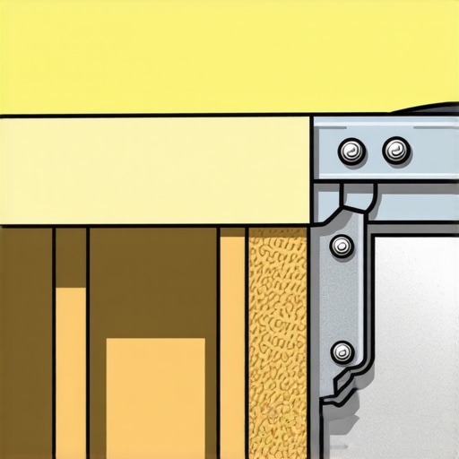 An illustration demonstrating correct flashing and fastening techniques for a ledger board on a house wall.