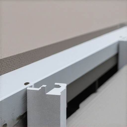 Close-up of a deck ledger showing a one-inch ventilation gap with spacers, ensuring proper airflow.