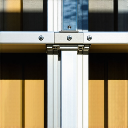Close-up image showing aluminum joists attached with stainless steel screws