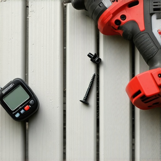 Impact Driver and Moisture Meter for Deck Maintenance A person using impact driver and moisture meter during outdoor deck repair.