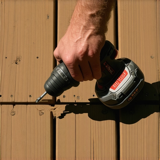 Precise Impact Driver Adjustment for Decking A person setting a cordless impact driver for deck installation work.