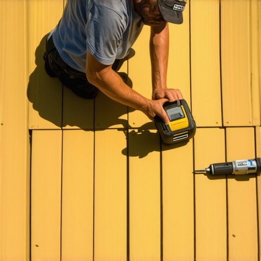 Precision Maintenance Tools for Outdoor Living Homeowner checking deck level with modern tools for outdoor maintenance.