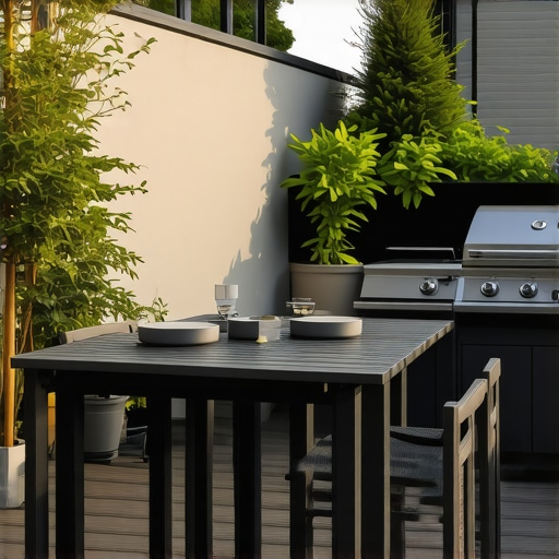 The best layout for a small deck with a grill and table