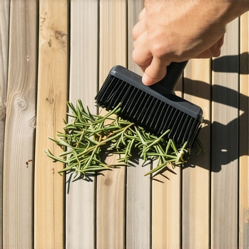 The best way to clean pine needles out of deck gaps