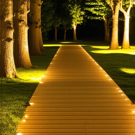The best way to light a path from the deck to the yard