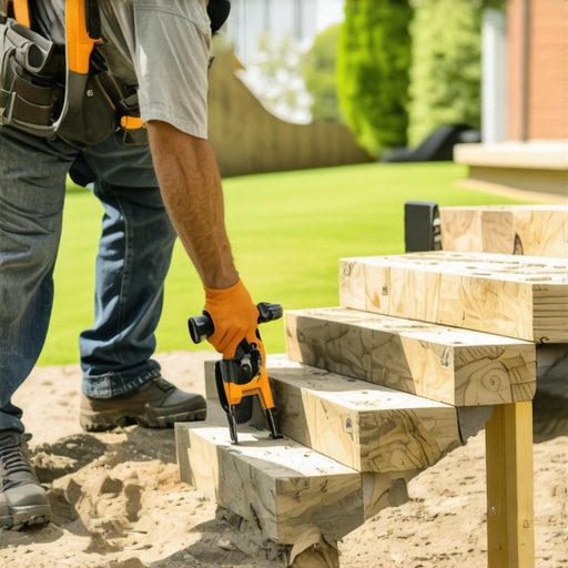 The secret to perfectly level deck stairs on sloped ground