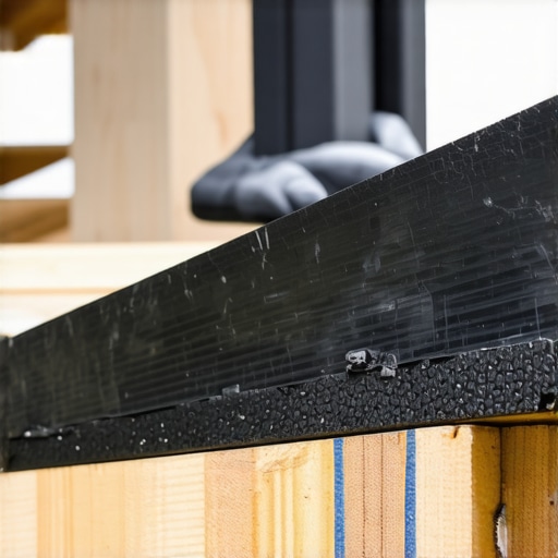 Applying Butyl Joist Tape Over Black Paint Close-up of black joist tape being applied to a deck frame for moisture protection and aesthetic shadow lines.