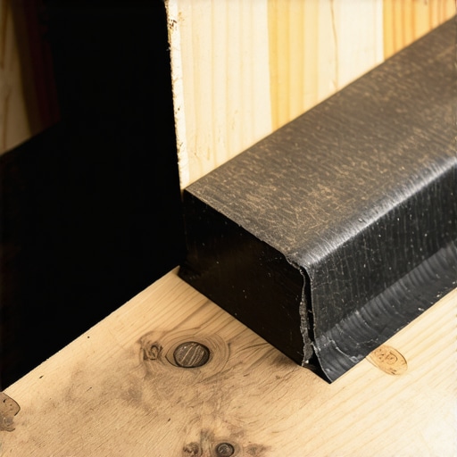 Applying protective joist tape to a deck frame Close up of black joist tape being applied to prevent rot on a poolside deck frame.