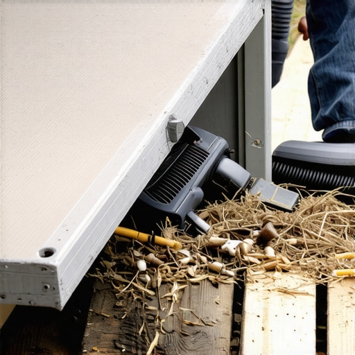 Cleaning debris from a composite deck hatch gap with a shop vac
