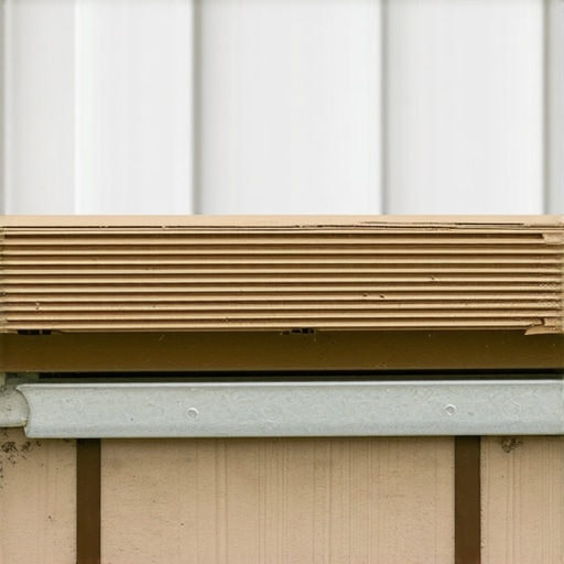 Close-up of a proper thermal expansion gap between composite deck boards and house siding.