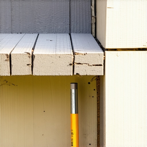 Close-up of professional composite deck board spacing and thermal expansion management.