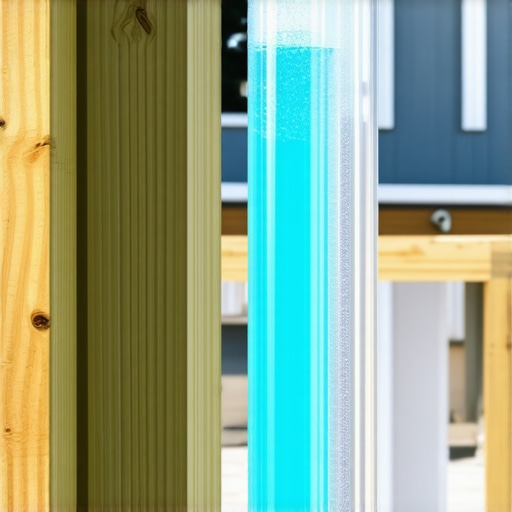 Close up of a water level being used to mark a deck post for a level frame.