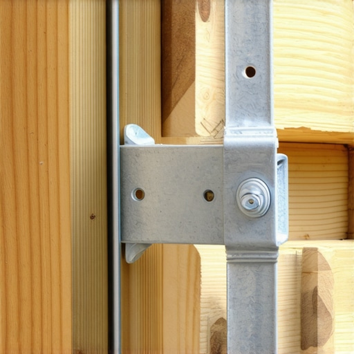 Heavy-duty tension tie installation for deck stairs Close-up of a structural tension bracket connecting a deck stair stringer to the main frame for safety.