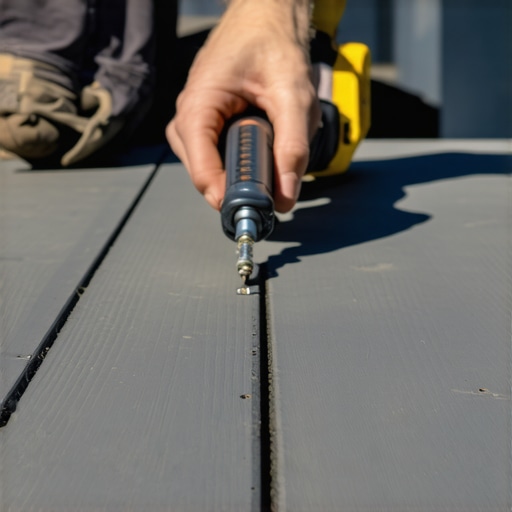 Hidden Fastener Installation for Smooth Deck Surfaces Professional deck builder installing hidden fasteners on composite decking.