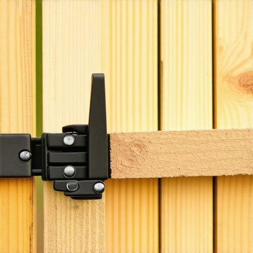 Close-up of composite decking hidden fastener installation on a wooden frame.