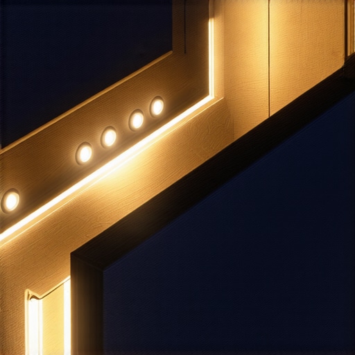 Low-voltage LED lighting installed under a deck railing and on stair risers to create depth and safety.