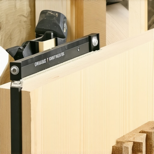Close-up of a carpenter marking a 12-inch stair tread on a wooden stringer for a deck project.
