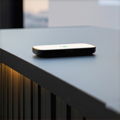 Close-up of a composite deck bar featuring smart lighting and hidden charging tech.