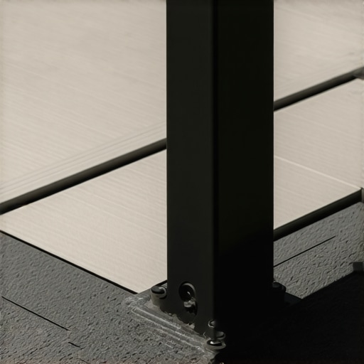 Precision Aluminum Railing Installation Aluminum deck post being installed with structural bolts on composite decking.