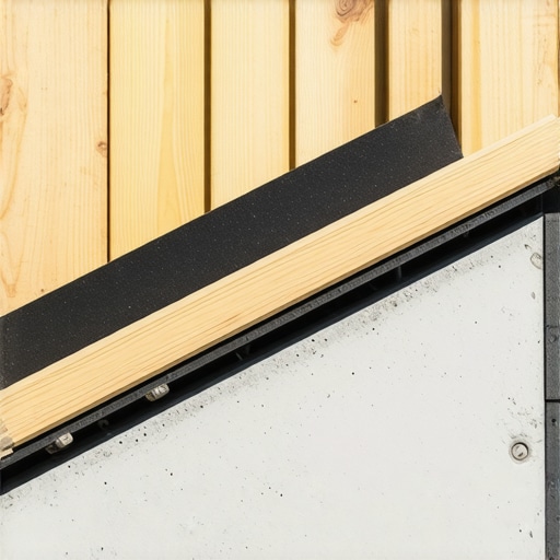 Close up of deck stair stringer and concrete landing pad installation