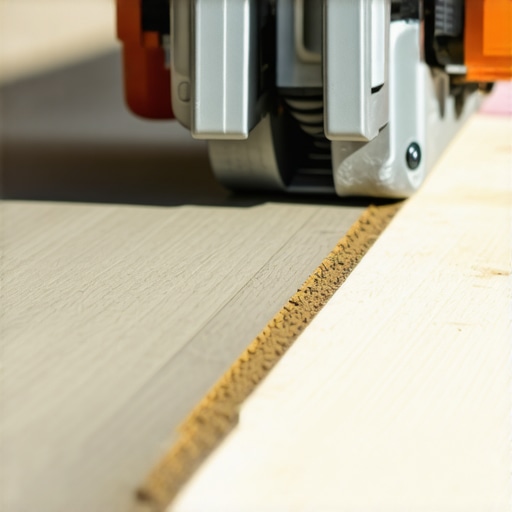 Using a track saw to cut clean lines in composite decking