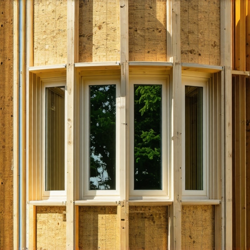 Structural deck framing details around a house bay window bump-out showing joist layout.