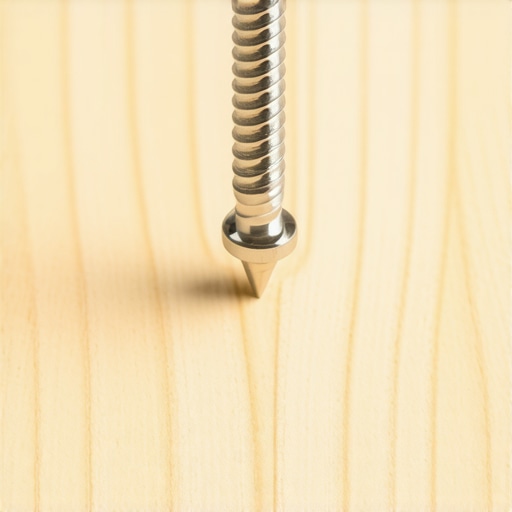 Close-up of a stainless steel screw driven into a composite deck board showing a clean finish.