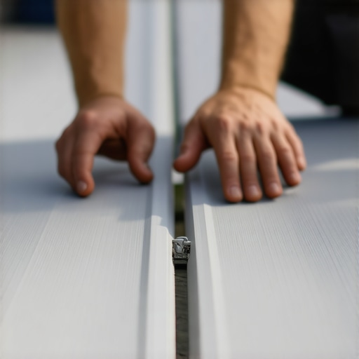 Professional Hidden Fastener Installation A close-up showing the correct spacing and hidden fastener installation on a composite deck.