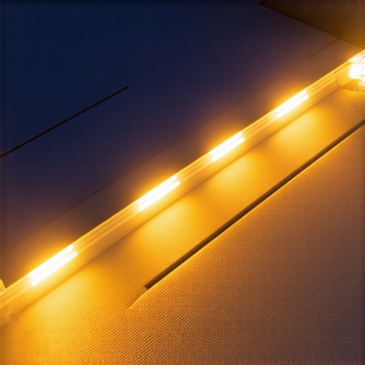 Low-voltage LED riser lights on composite deck stairs showing uniform illumination.