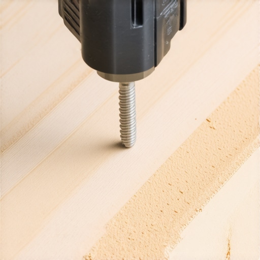 A contractor using a depth setting tool on a composite staircase to ensure a smooth finish.