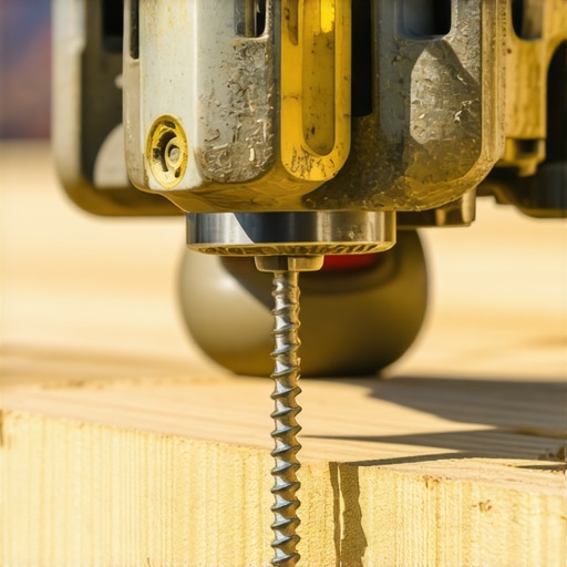 Close-up of a structural screw being driven into a ledger board