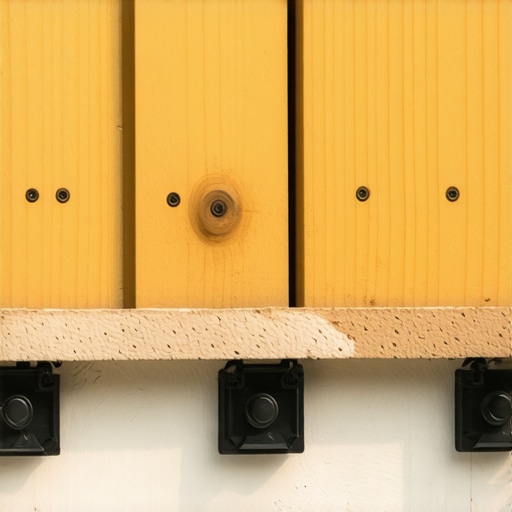 Professional deck ledger installation with structural spacers for drainage